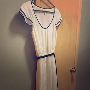 Ann Taylor Loft White and Black Dress